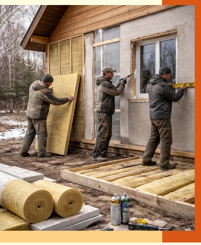 Утепление дачного дома в Ижевске от 4934 руб/м2 — недорого | ТепломастерЖвс