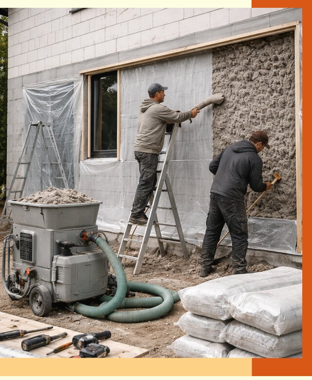 Утепление дома из газобетона эковатой в Ижевске от 4674 руб./м2 | ТепломастерЖвс
