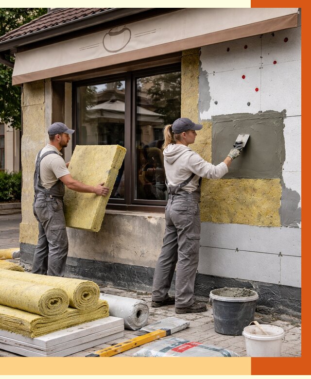 Утепление кафе в Ижевске от 4363 руб/м2 — комплексно под ключ | ТепломастерЖвс